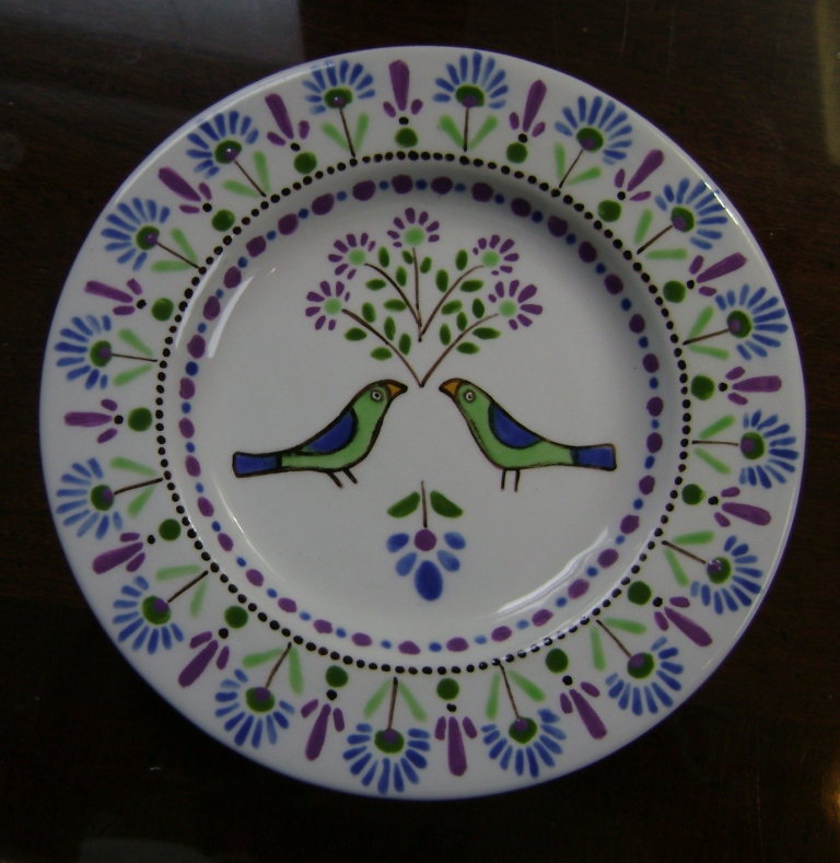 Plate with 2 birds