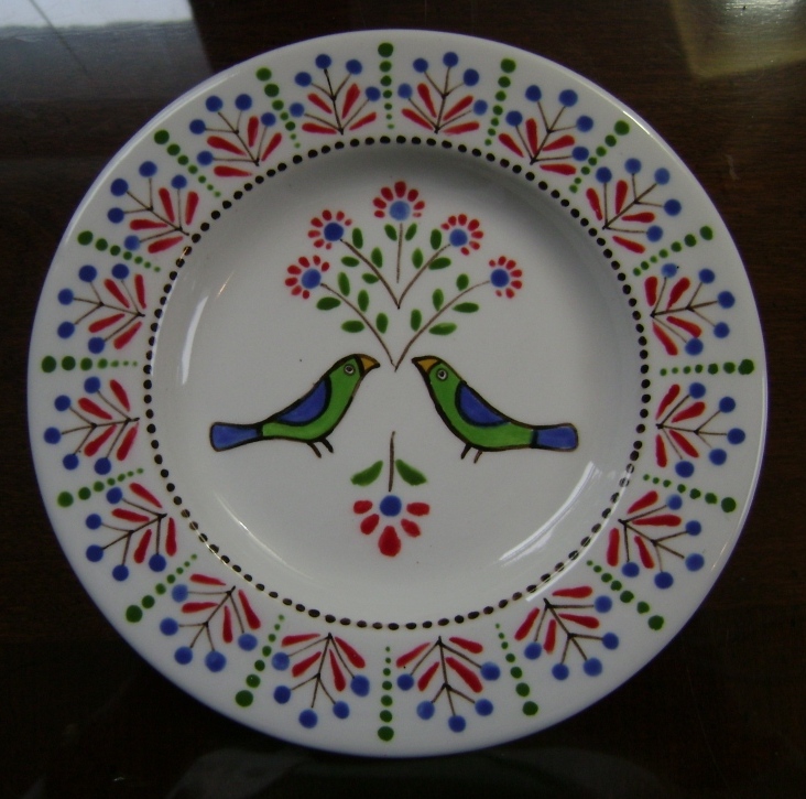 Plate with 2 birds