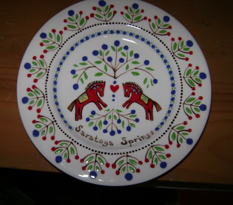 6 inch plate with Christmas horses