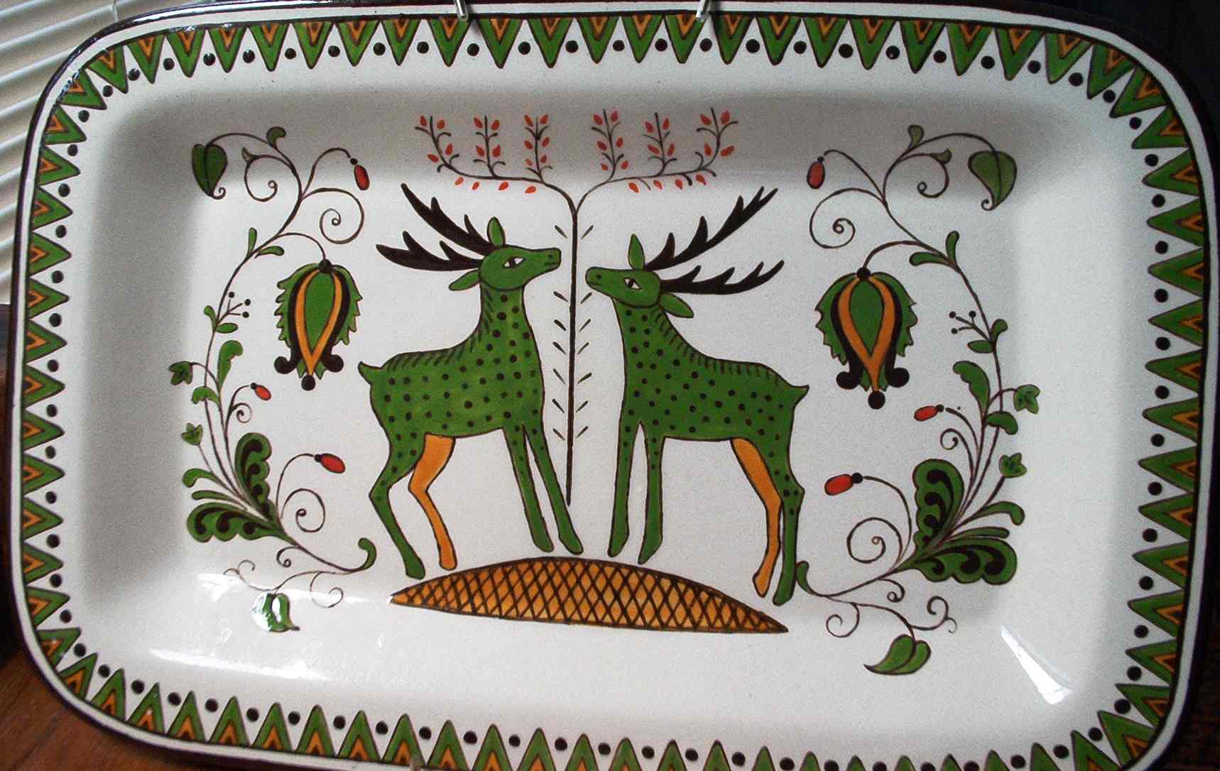 Rectangle Platter with Deer   