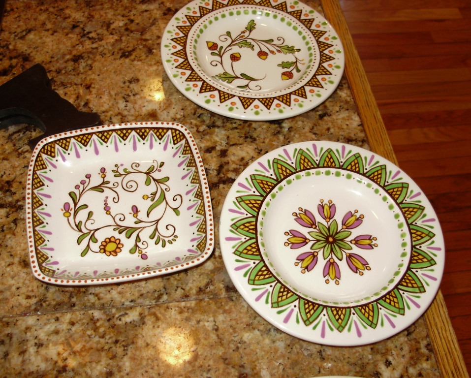 Three Lavender Plates   