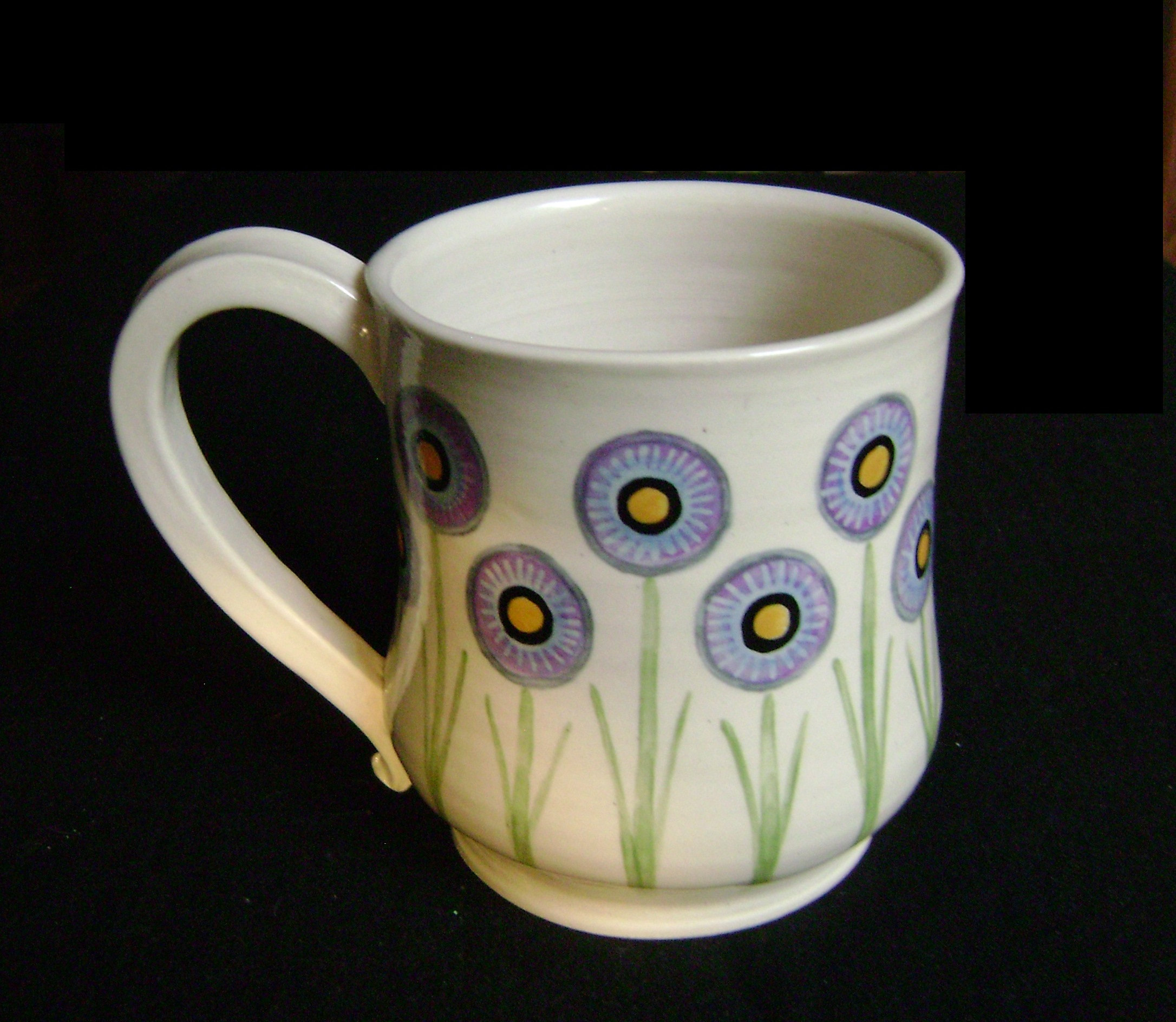 Polish pottery mug with wildflowers   