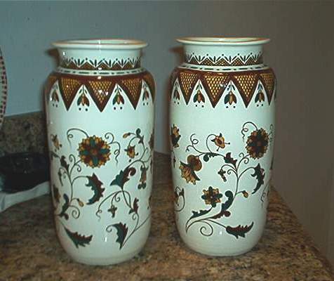 Pair of floral vases   